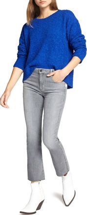 Sanctuary Teddy Knit Textured Crew Neck Sweater In Blue