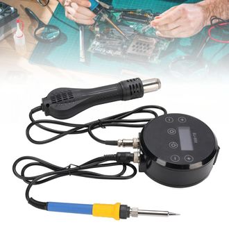 Infinite Estaci&oacute;n De Soldadura 2 En 1 Con Pantalla Digital - Kit De Reparaci&oacute;n Por Aire Caliente Que Incluye 3 Boquillas Para Componentes Electr&oacute;nicos - Enchuf