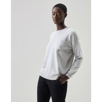 Brunello Cucinelli Light Grey Wool Silk Sweater, Size 3XL