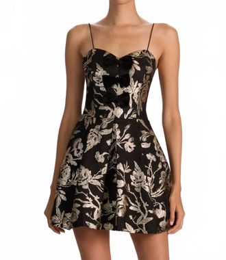 Alice & Olivia Daniela Bow Front Mini Dress In Black
