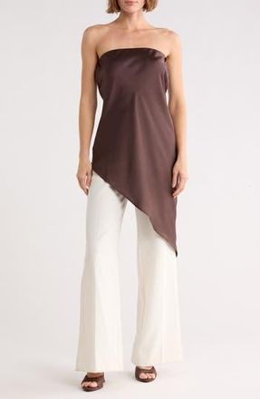 Renee C Asymmetric Strapless Tunic Top in Chocolate at Nordstrom Rack, Size X-Small