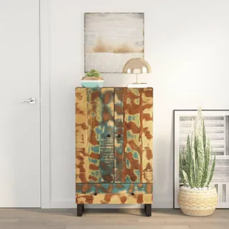 vidaXL Aparador Con Caj&oacute;n Hierro Y Madera Maciza Reciclada 60x33x100cm Vidaxl