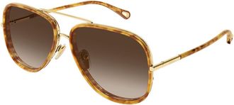 Chlo&eacute; CH0382S 002 Womens Sunglasses Gold Size 60
