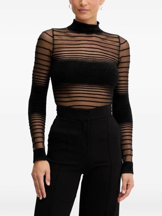 Retrof&ecirc;te T-shirt Katrine a righe - Nero