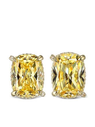Anabela Chan 18kt yellow gold vermeil Wing diamond earrings - women - Lab-Grown Simulated White Diamond/18kt Yellow Gold Vermeil/Lab-Grown Simula
