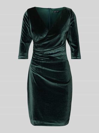 Paradi Knielanges Cocktailkleid in Wickel-Optik in Dunkelgruen, Gr&ouml;&szlig;e 34