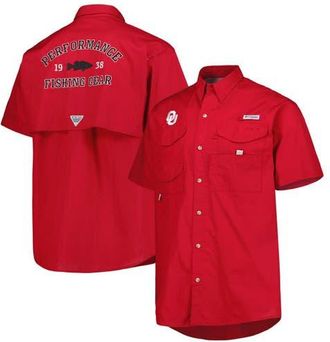 Columbia Mens Columbia Crimson Oklahoma Sooners Bonehead Button-Up Shirt at Nordstrom, Size X-Large