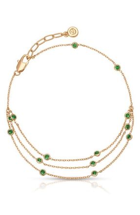 Ettika Fine Details Cubic Zirconia Anklet in Green at Nordstrom