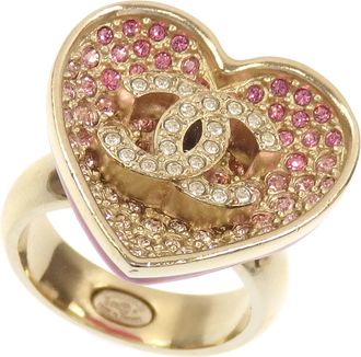 Chanel Gold Pink Gold Metal Band Ring (Pre-Owned)