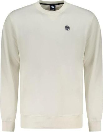 North Sails Klassiek Katoenen Sweatshirt met Geribbelde Boorden - Heren - Sweatshirts - Wit - 2XL - Katoen - Hoodies & sweatvesten