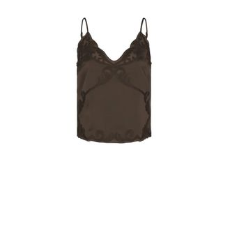 Dante6 Ligne Lace Camisole Top - Dames - Tops - Bruin - Maat: L Satijn