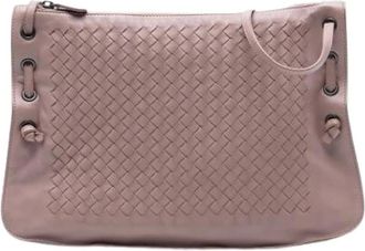 Bottega Veneta Pre-owned Shoulder Bags, female, Pink, Size: ONE SIZE Pre-owned Leather Crossbody Bag