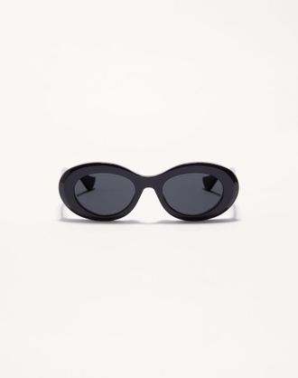 Valentino Occhiale ovale in acetato Donna NERO/GRIGIO 50