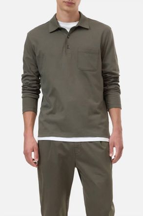 Closed Mens Jersey Polo Shirt In Forest Green
