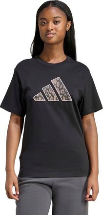 adidas Los T-shirt met logo in luipaardprint, Essentials