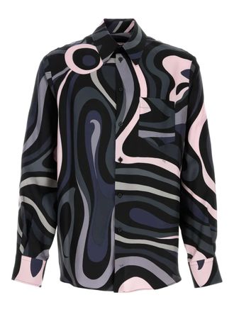Pucci Camicia in seta con stampa - Nero