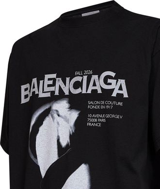 Balenciaga Mens T-Shirt Lady Shades Black Cotton T-Shirts And Polos