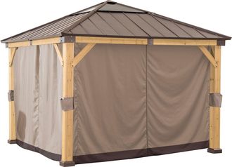 Sunjoy Direct Cortina Para Cenador De Madera De Cedro 336cm X 336cm