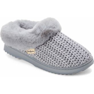 Dearfoams Hannah Festive Knit Clog Slipper in Sleet at Nordstrom, Size X-Large
