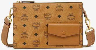 MCM Small Aren Standing Crossbody Pouch in Visetos