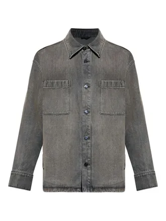 Fendi patch-pocket denim jacket - men - Cotton - 50 - Grey