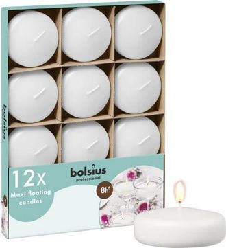 Bolsius drijfkaarsen Maxi (set van 12)