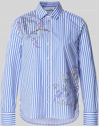 Christian Berg Regular Fit Hemdbluse mit floralem Print in Blau, Gr&ouml;&szlig;e 36