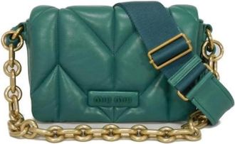 Miu Miu Pre-owned Cross Body Bags, female, Green, Size: ONE SIZE Pre-owned Leather Shoulder Bag