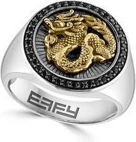 Effy Mens Sterling Silver Black Spinel Dragon Ring at Nordstrom Rack, Size 10