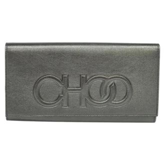 Jimmy Choo London Tweedehands leren handtassen - Dames - Pre-owned - Grijs - Maat: ONE Size Leer