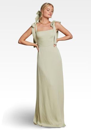Maids to Measure Allegra Tie Shoulder Bridesmaid Dress in Sage Green at Nordstrom, Size 12
