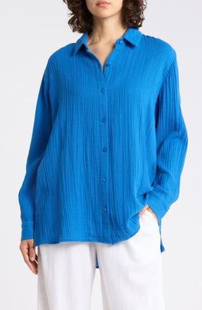 Eileen Fisher Classic Collar Button-Up Shirt in Bluebird at Nordstrom Rack, Size Xx-Small