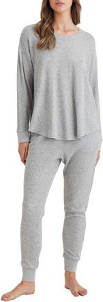 Papinelle Sleepwear Supersoft Waffle Knit Pajamas in Grey at Nordstrom, Size X-Large