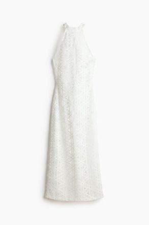 H&M Lace Halterneck Dress in Ivory at Nordstrom, Size Xx-Large