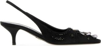 Prada Black Embellished Pumps