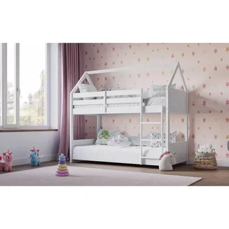 Flair Plation Low Play House Bunk Bed White | Size: Single