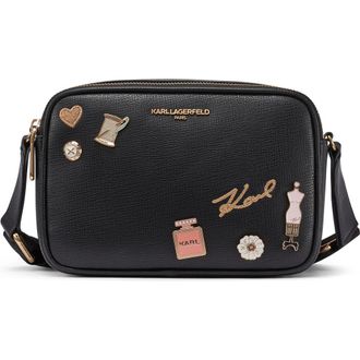Karl Lagerfeld Maybelle East/WestCrossbody in Black/gold at Nordstrom