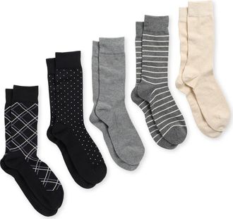 Nordstrom Rack 5-Pack Dress Socks in Black Multi at Nordstrom Rack, Size Regular