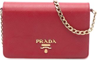 Prada Pre-owned Prada Saffiano Wallet On Chain 847NSSUJ7RCSX9KY