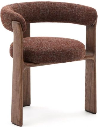 K Home Massiver Design Esszimmerstuhl Granyte mit Armlehnen - Nussbaum/Braun