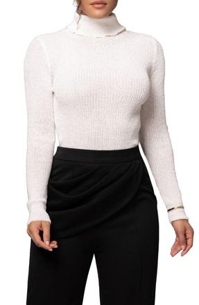 JLUXLABEL Carli Turtleneck Rib Top in White at Nordstrom, Size Medium
