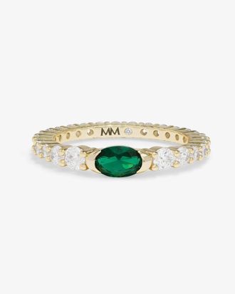 Melinda Maria Womens Maven Ring In Gold Emerald