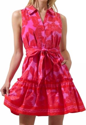 Sugarlips Rency Floral Zady Sleeveless Mini Dress In Pink