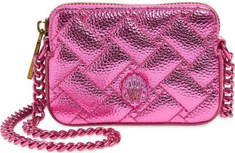 Kurt Geiger Micro Kensington Drench Metallic Faux Leather Camera Bag in Pink at Nordstrom