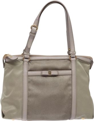 Ferragamo Grey Nylon Tote Bag (Pre-Owned)