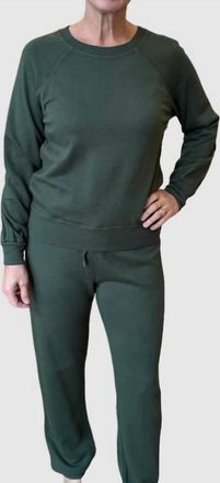bobi Comfortable Drawcord Jogger Pants In Green
