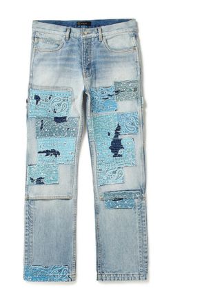 Amiri Carpenter Straight-Leg Distressed Patchwork Panelled Jeans
