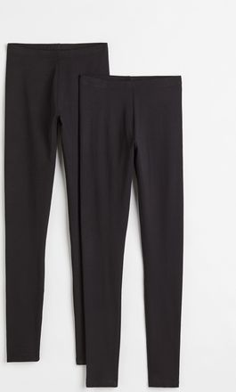 H&M 2er-Pack Jerseyleggings - Schwarz