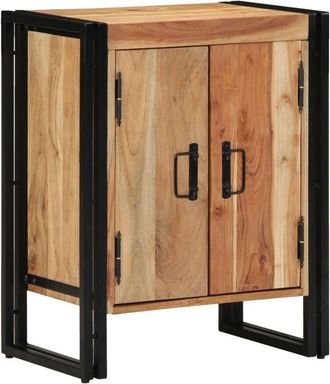 vidaXL Vidaxl - Shoe Cabinet with Shelf Black 30 x 30 x 40 cm Solid Acacia wood