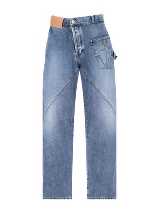 J.W.Anderson Blue Twisted Workwear High-Waisted Jeans